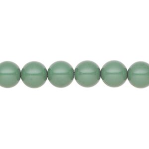 Pearl 100pk sage green, Preciosa Czech crystal 8mm round