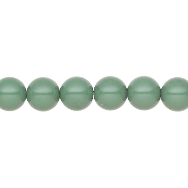 Pearl 100pk sage green, Preciosa Czech crystal 8mm round image number 0