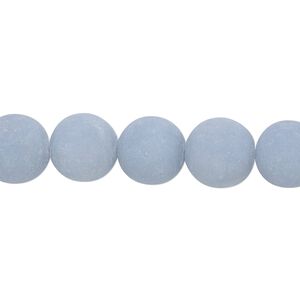 Angelite 1pkg1, matte round bead natural 8 inch 10mm
