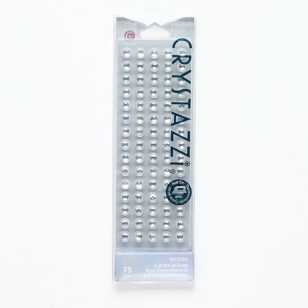 Flat back mix 1pkg75, glass, clear foil back, 4.60-4.80mm hotfix round, SS20. image number 0