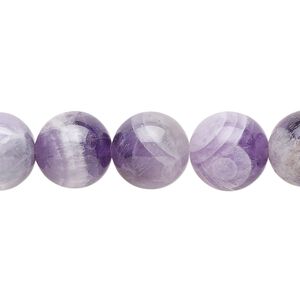 Banded amethyst 1pkg1, round bead natural 15.5-16 inch 12mm