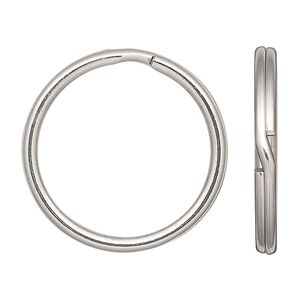 Split ring, stainless steel, 30mm round. Sold per pkg of 8.