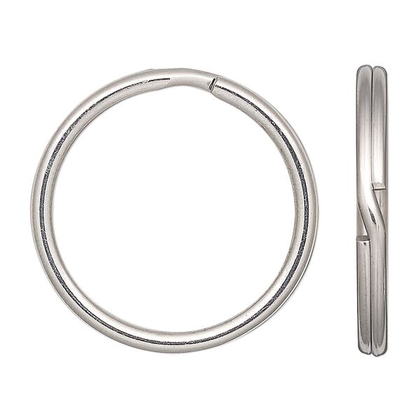 Split ring, stainless steel, 30mm round. Sold per pkg of 8. image number 0