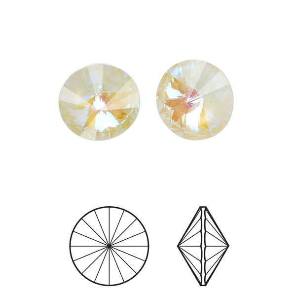 Chaton 2pk crystal ultra white AB, Crystal Passions® 12mm rivoli 1122 image number 0