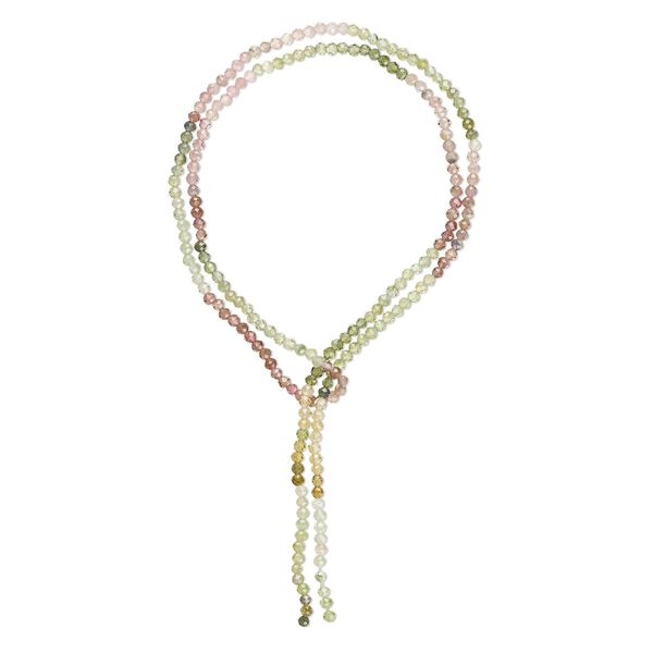 Multi-tourmaline 1pkg1, hand-cut faceted round bead natural 15.5-16 inch 2mm image number 0