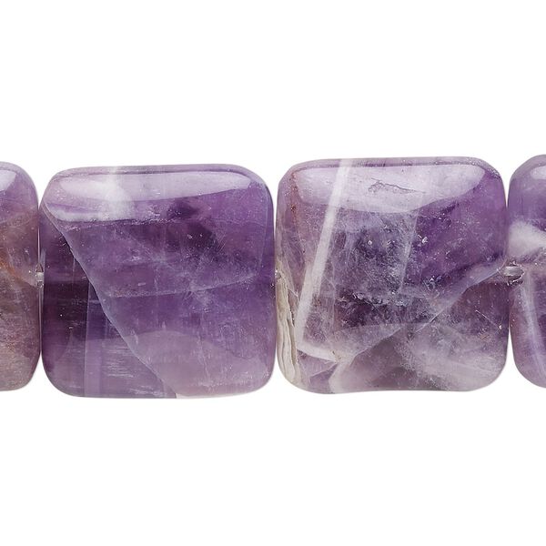 Banded amethyst 1pkg1, square bead natural 15.5-16 inch 20mm image number 0