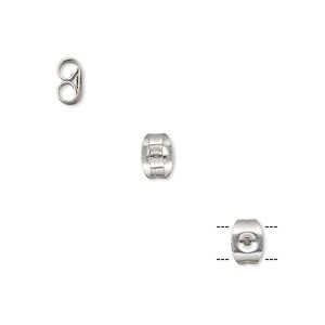 Earnut 1pkg20, 6x4.5mm rectangle, stainless steel 10 pair
