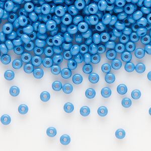 Seed bead, Preciosa Ornela Czech glass, pkg/50g, #8 rocaille, opaque dark turquoise, (63080).