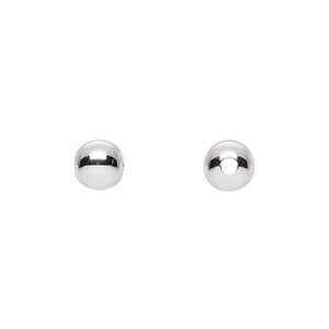 Bead, sterling silver, 7mm seamless round. Sold per pkg of 50.