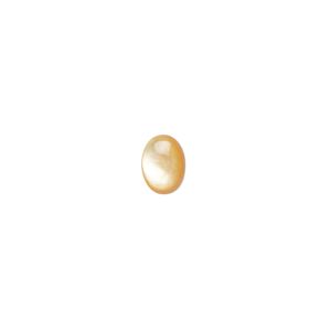 Cabochon, gold lip shell (natural), 8x6mm calibrated oval, Mohs hardness 3-1/2. Sold per pkg of 4.