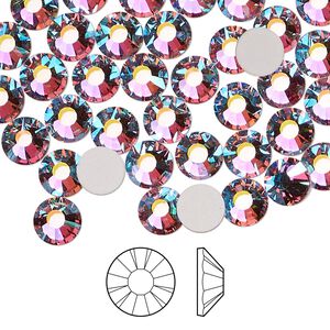 Flat back 288pk mesmera AB foil back, Preciosa MAXIMA Czech crystal rhinestone 6.3-6.5mm chaton rose round SS30
