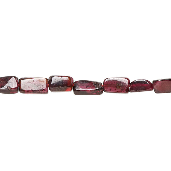 Bead, rhodolite garnet (dyed), 5x4mm-9x6mm hand-cut flat rectangle, C+ grade, Mohs hardness 7 to 7-1/2. Sold per 14-inch strand, approximately 65 beads. image number 0