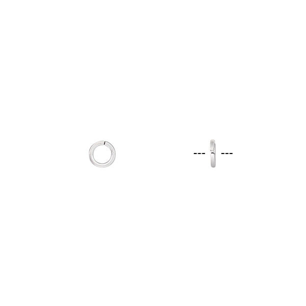 Jump ring, sterling silver, 4mm round square wire, 2.7mm inside diameter, 22 gauge. Sold per pkg of 50. image number 0