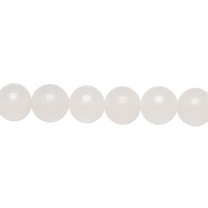 Bead, vintage Japanese glass, translucent white, 7-8mm round. Sold per 22-inch strand.