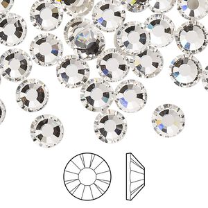 Flat back 12pk crystal foil back, Preciosa MAXIMA Czech crystal hotfix rhinestone 7.069-7.272mm chaton rose round SS34