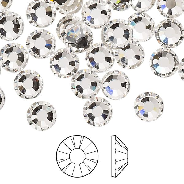 Flat back 12pk crystal foil back, Preciosa MAXIMA Czech crystal hotfix rhinestone 7.069-7.272mm chaton rose round SS34 image number 0