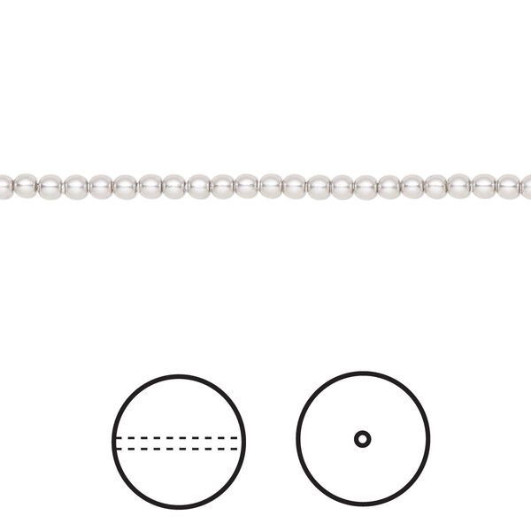 Pearl 1000pk light grey, Swarovski® 2mm round 5810 image number 0