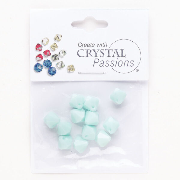 Drop 1pkg12 Crystal Passions®, 8mm pendant bicone, mint alabaster 6301 image number 0