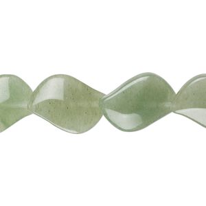 Green aventurine 1pkg1, lentil-drilled leaf bead natural 15.5-16 inch 18x13mm
