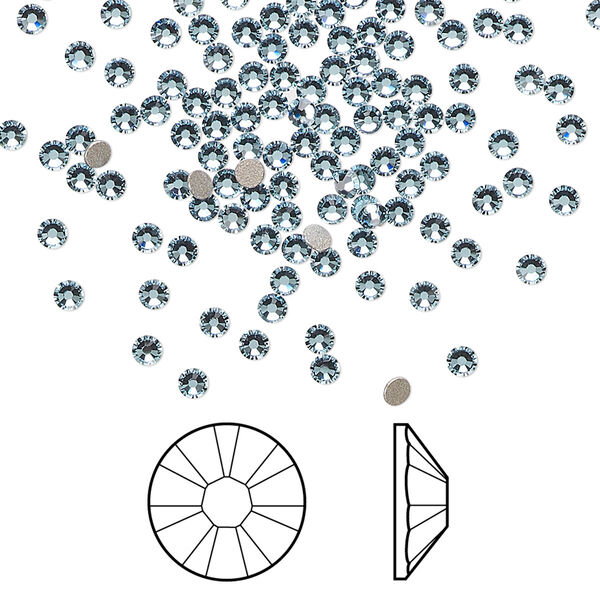 Flat back 144pk aquamarine foil back, Crystal Passions® 2.1-2.3mm rose round SS7 2058 image number 0