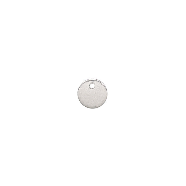 Drop, stainless steel, 6mm double-sided flat round blank. Sold per pkg of 20. image number 0
