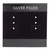 Earring card, flocked plastic, black and silver, 2x2-inch square with "SILVER FILLED." Sold per pkg of 25. image number 0