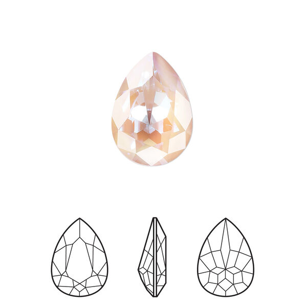 Fancy stone 1pk crystal dusty pink DeLite, Crystal Passions® 14mm pear 4320 image number 0