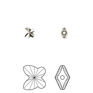 Bead 12pk crystal metallic light gold 2X, Crystal Passions® 5x4mm butterfly 5754