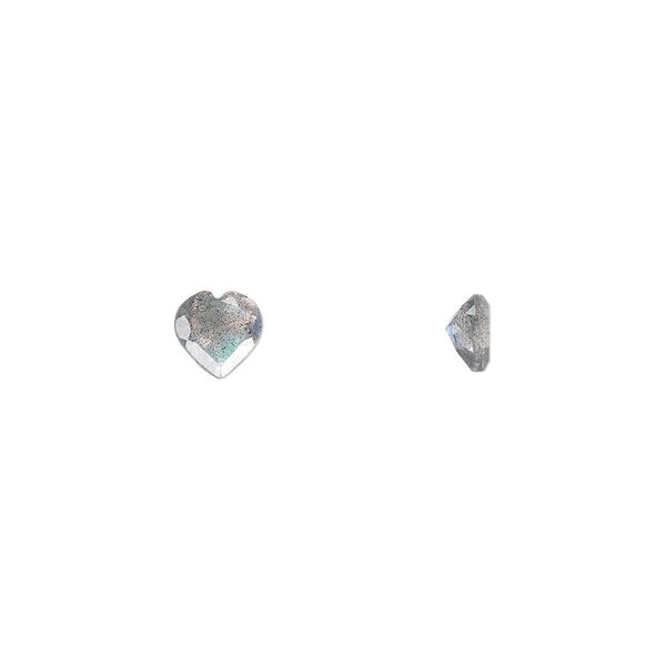 Labradorite 1pkg1, hand-cut faceted heart gem natural 5mm image number 0