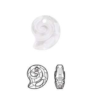 Drop 36pk crystal, Swarovski® 14x12mm pendant twist shell 6731
