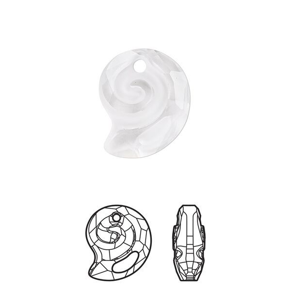 Drop 36pk crystal, Swarovski® 14x12mm pendant twist shell 6731 image number 0
