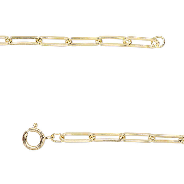 Chain, 14Kt gold-filled, 2.9mm long cable, 20 inches with springring clasp. Sold individually. image number 0