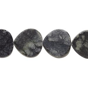 Picasso serpentine 1pkg1, flat teardrop bead natural 15 inch 14x14mm-15x14mm