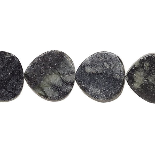Picasso serpentine 1pkg1, flat teardrop bead natural 15 inch 14x14mm-15x14mm image number 0