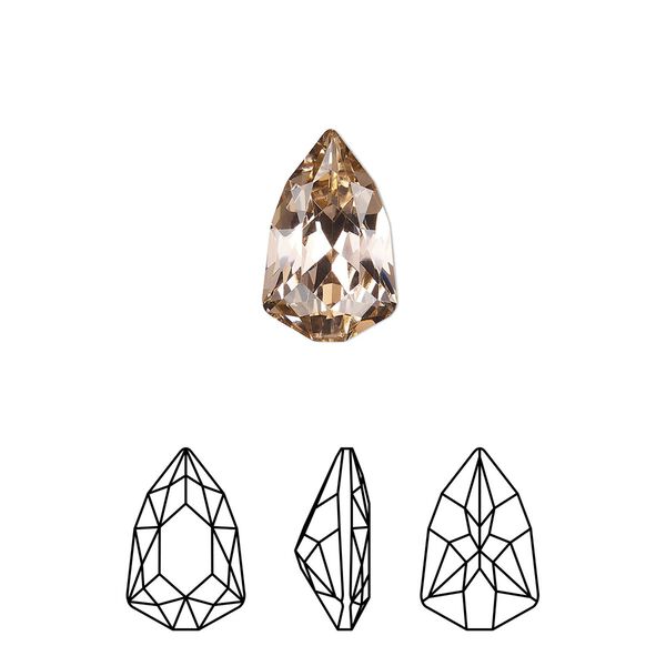 Fancy stone 1pk vintage rose foil back, Crystal Passions® 13.6x8.6mm trilliant 4707 image number 0