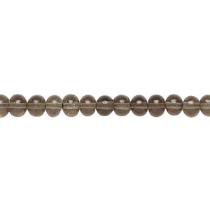 Smoky quartz 1pkg1, hand-cut rondelle / round bead 14 inch 4x3mm-5x4mm / 4-5mm