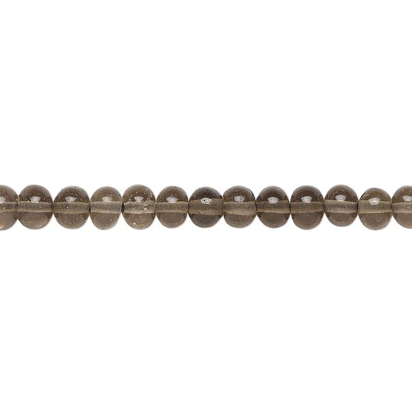 Smoky quartz 1pkg1, hand-cut rondelle / round bead 14 inch 4x3mm-5x4mm / 4-5mm image number 0