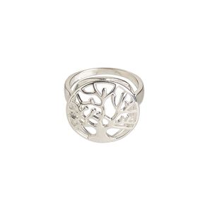 Ring, sterling silver, 20mm wide with cutout tree of life, size 9. Sold individually.