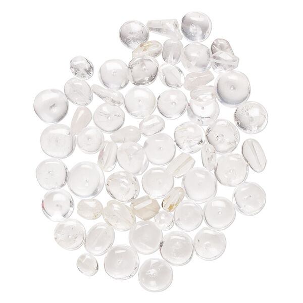 Bead mix, quartz crystal (coated), 6x4mm-10x5mm hand-cut top- and center-drilled mixed shapes with 0.4-1.4mm hole, C grade, Mohs hardness 7. Sold per 1-ounce pkg, approximately 45-55 beads. image number 0