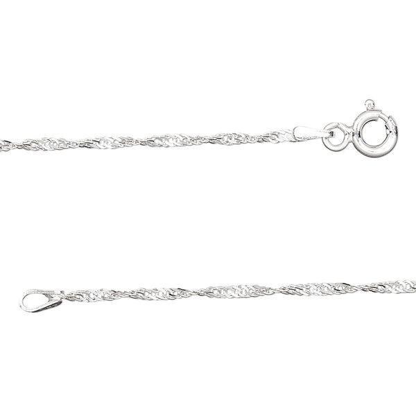 Chain, sterling silver, 1.5mm Singapore, 18 inches. Sold individually. image number 0