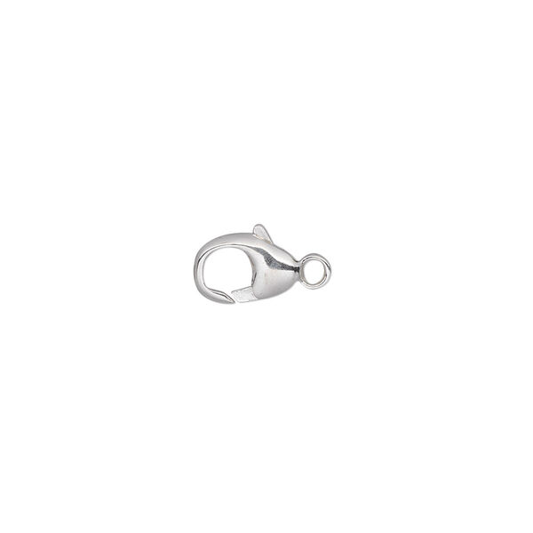 Clasp, lobster claw, sterling silver, 8x6mm oval. Sold individually. image number 0