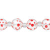 Bead, glass 1pkg8, opaque red and white, 10mm hand-painted round. image number 0