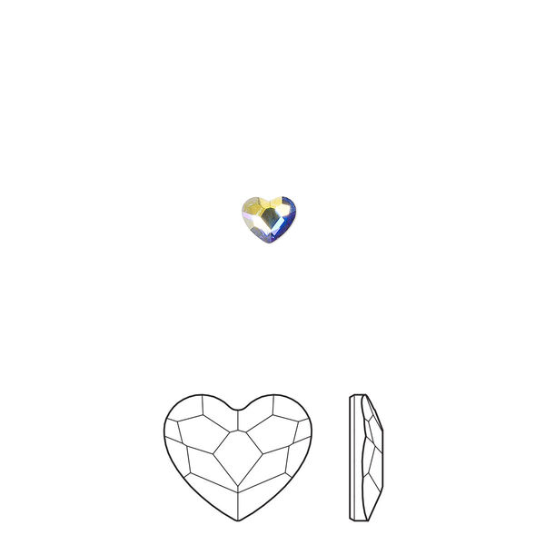 Flat back 24pk crystal AB foil back, Crystal Passions® 3.6mm heart 2808 image number 0