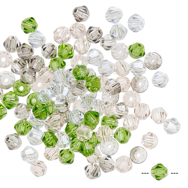 Bead mix 100pk 16 facets spring, Celestial Crystal® 4mm bicone image number 0