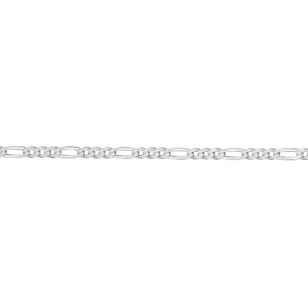 Chain, sterling silver, 1.7mm Figaro. Sold per 50-foot spool. image number 0