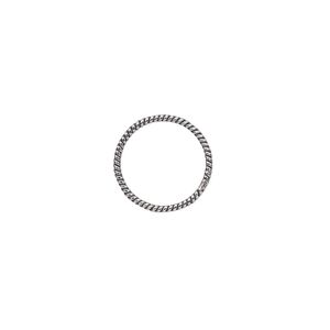 Jump ring, antiqued sterling silver, 14mm soldered twisted round, 12.2mm inside diameter, 18 gauge. Sold per pkg of 2.