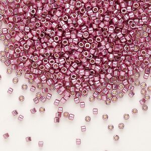 Seed bead, Delica®, glass, pkg/250g, #11 round, Duracoat® opaque galvanized dusty orchid (DB-1848).