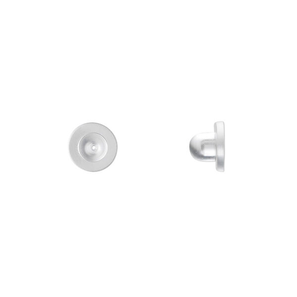 Earnut, rubber, clear, 7x5mm. Sold per pkg of 500 pairs. image number 0