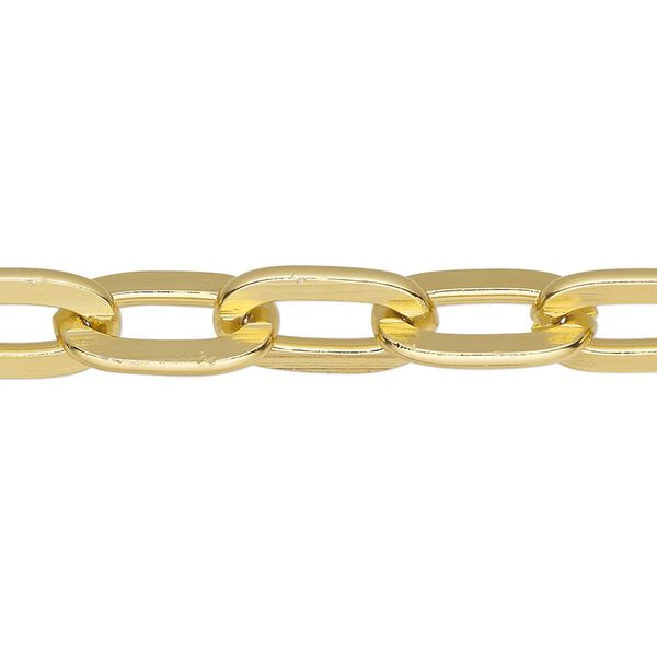 Chain, anodized aluminum, gold, 9mm flat cable. Sold per pkg of 25 feet. image number 0