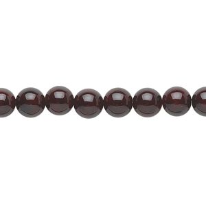 Bead, riverstone (dyed), dark red, 6mm round, B grade, Mohs hardness 3-1/2. Sold per 15-1/2" to 16" strand.